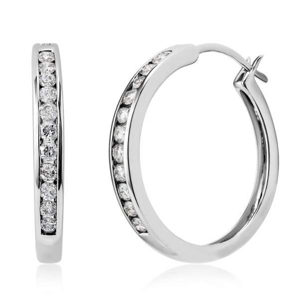 Sparkly Diamond Hoops