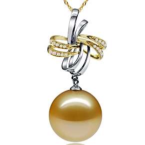 Leland Golden Pearl Diamond Pendant
